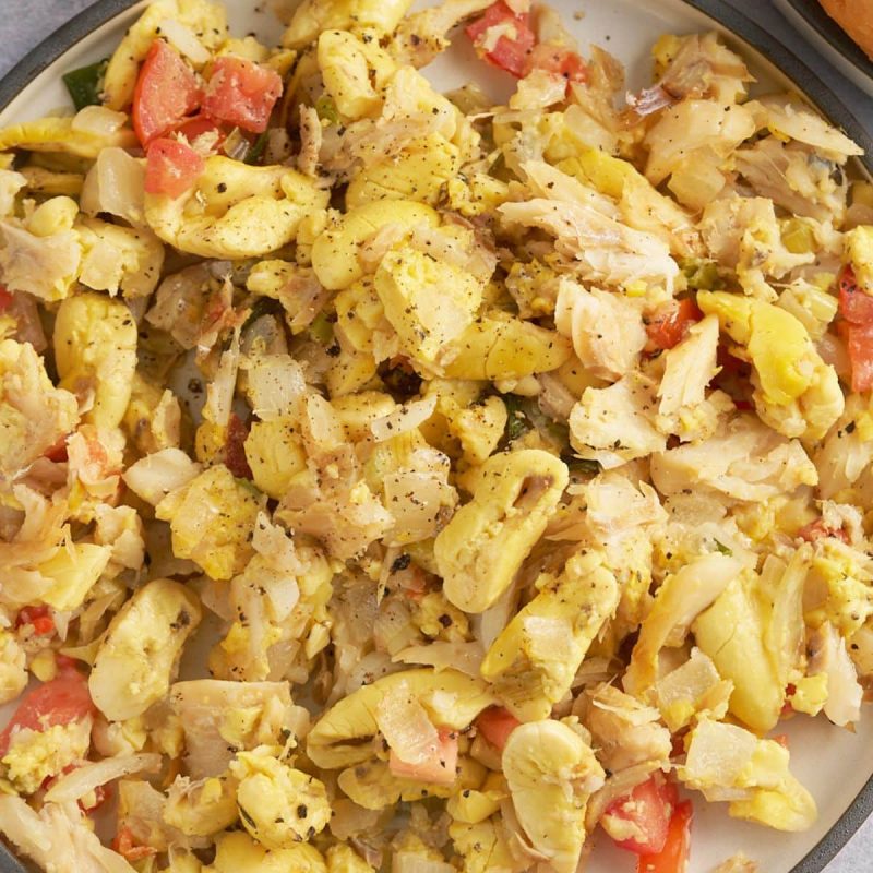 Ackee & Saltfish Tostones jamacian